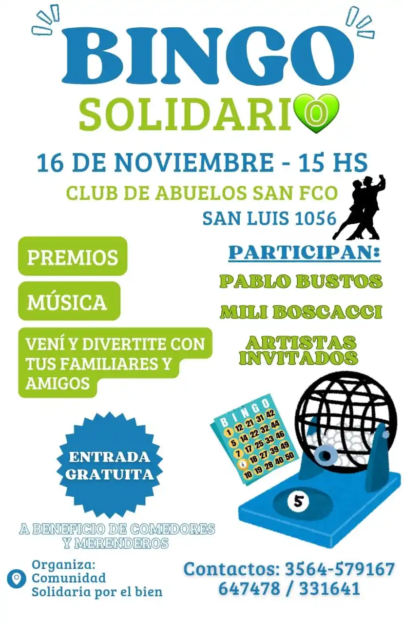 bingo solidario en el club los abuelos