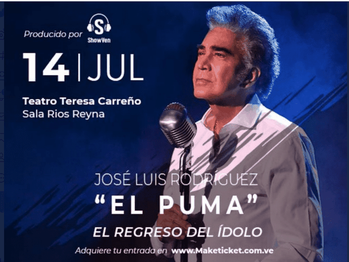 El Puma vuelve a Caracas. Foto macketicket