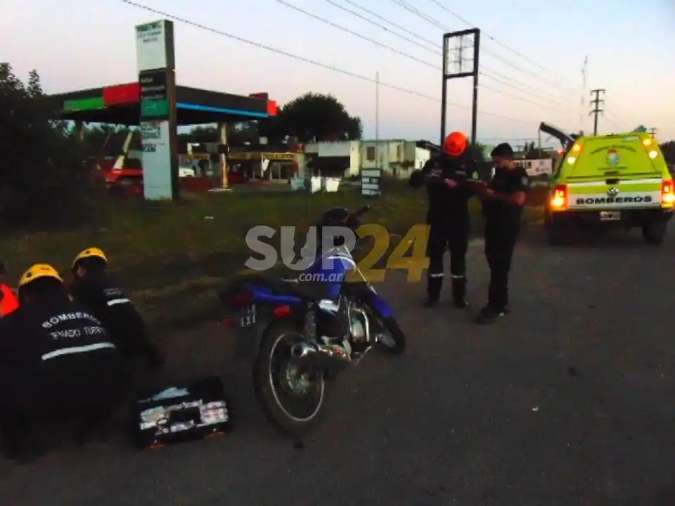 Motociclista lesionado al chocar con un perro en ruta 8
