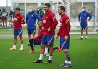Messi, por primera vez en una práctica grupal