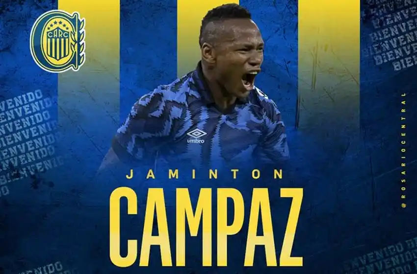 Llegó el octavo: Jaminton Campaz es nuevo refuerzo de Rosario Central
