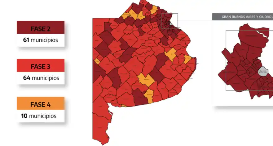 Fases Covid Provincia de Buenos Aires: Así quedó el mapa desde el 19 de mayo