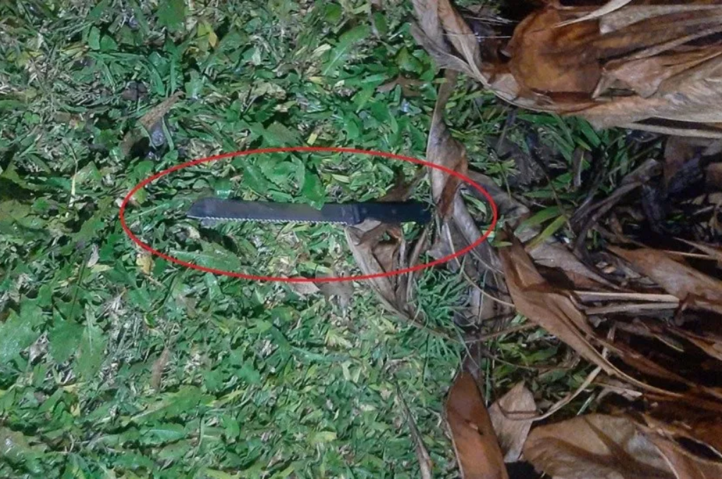 El cuchillo de pan con el que Chano atacó a su madre y al policía