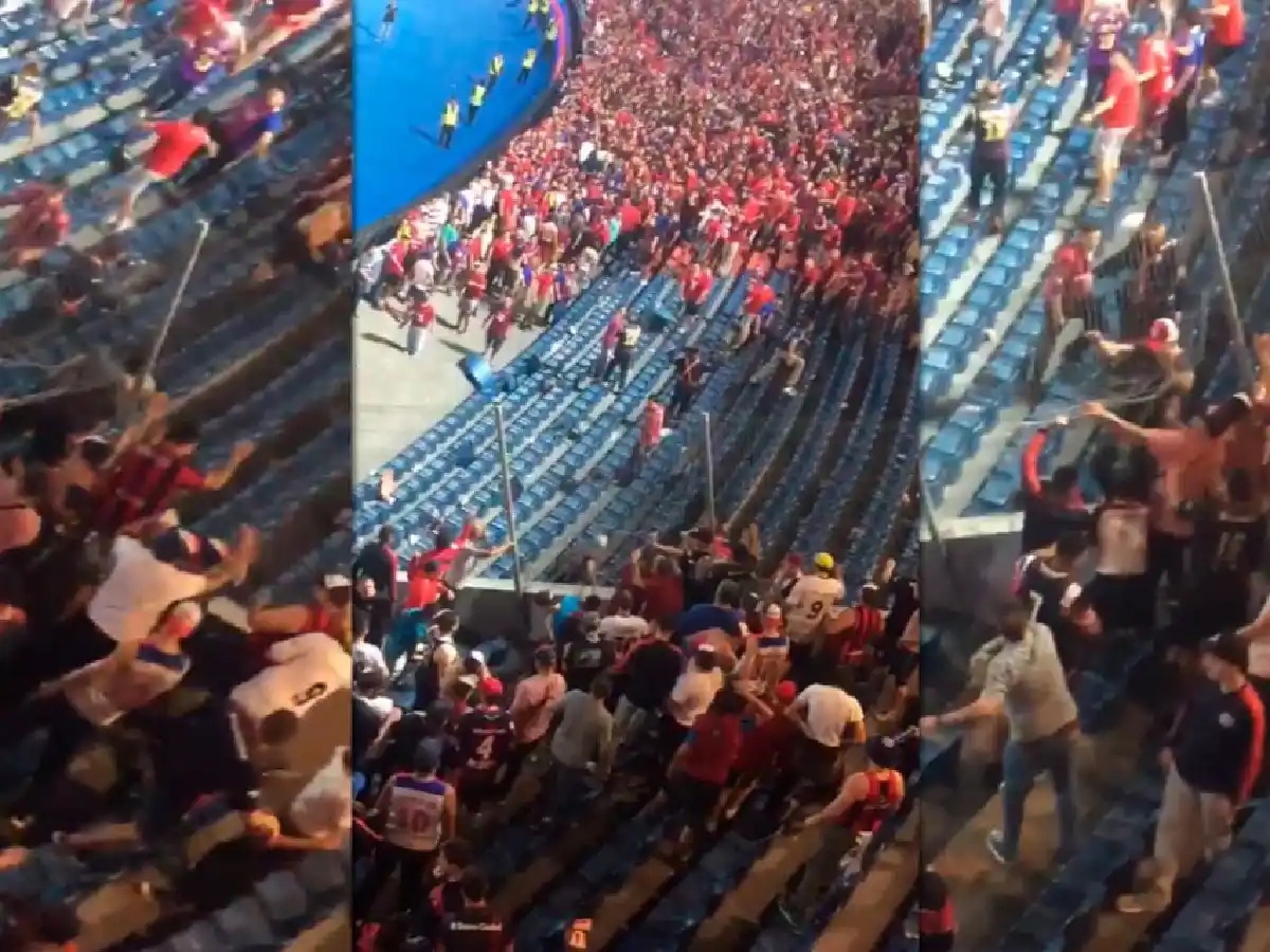 Batalla campal e incidentes entre hinchas de San Lorenzo y Cerro Porteño en Paraguay