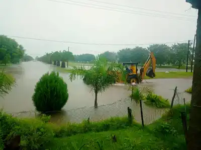 Anegamientos en Tabossi y Viale por las intensas lluvias