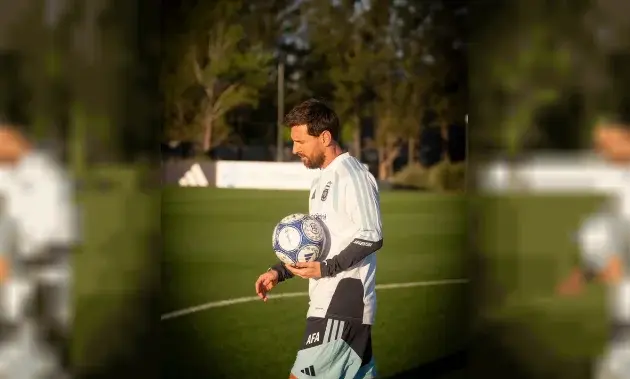 Lionel Messi en su último entrenamiento con la Selección argentina.
Foto: Agencia NA (@leomessi)