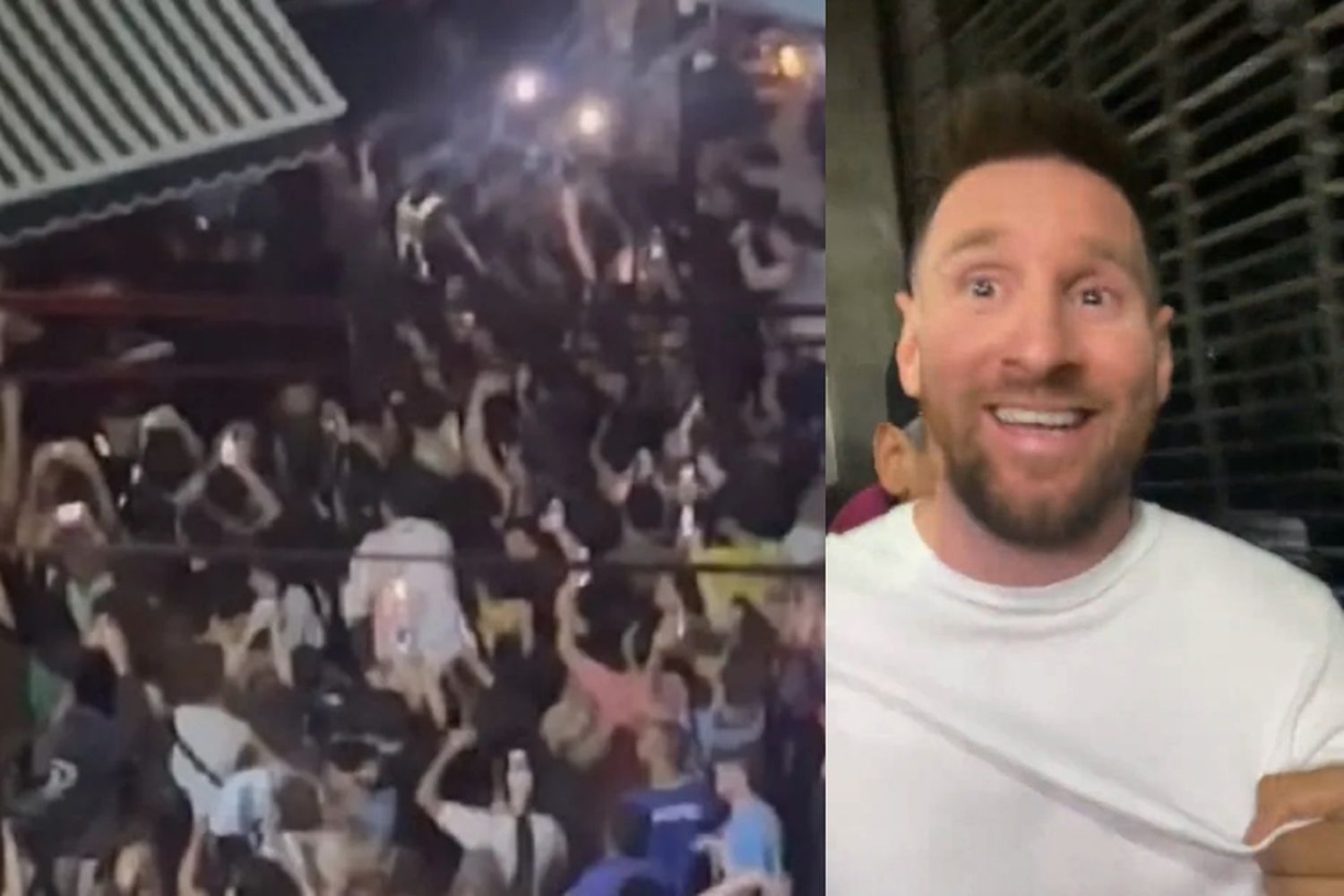 Messi fue a cenar a una parrilla en Buenos Aires y fue ovacionado por una multitud