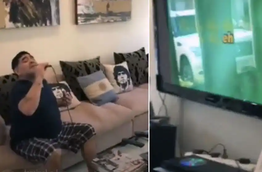 "Eh eh eh eh", el nuevo hit de Maradona en el karaoke