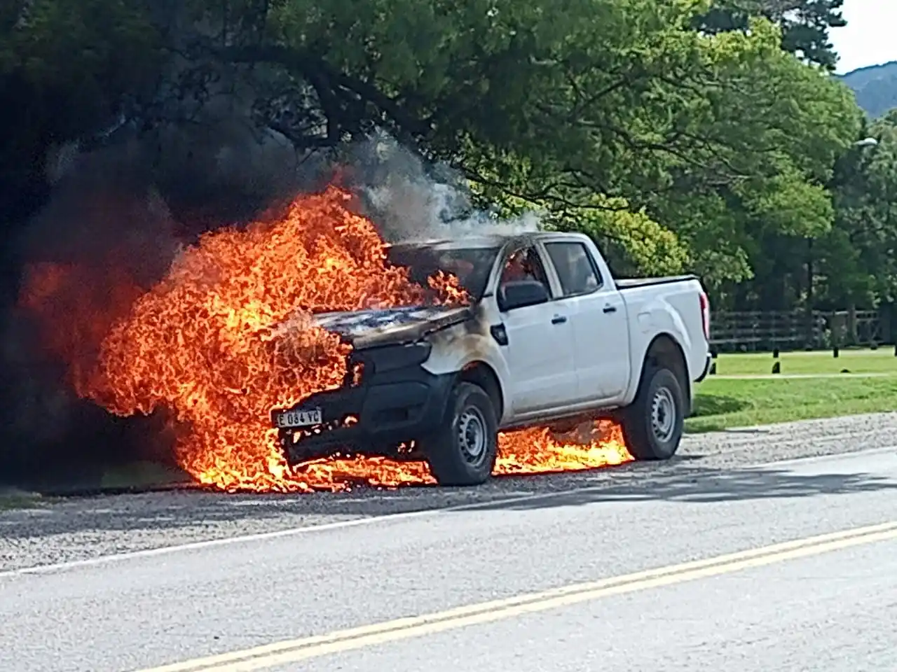 La camioneta sufrió importantes pérdidas