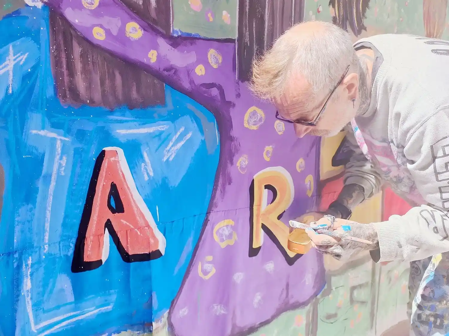 Con una pintura colectiva invitaron al próximo Encuentro Provincial de Muralismo