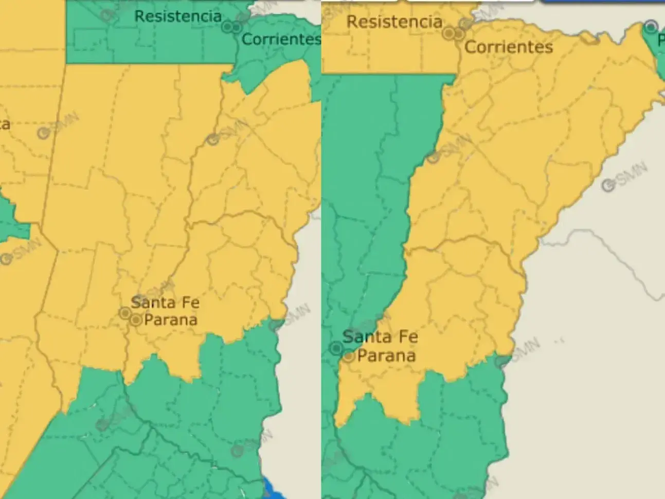 Entre Ríos bajo alerta amarilla por tormentas fuertes y lluvias intensas