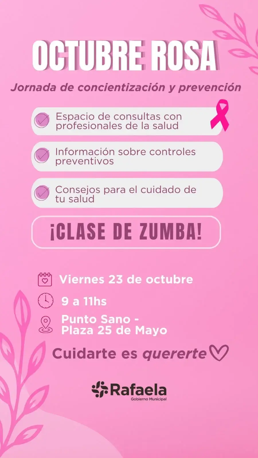Octubre Rosa en Rafaela: realizarán una jornada gratuita de salud y bienestar en la plaza - 2