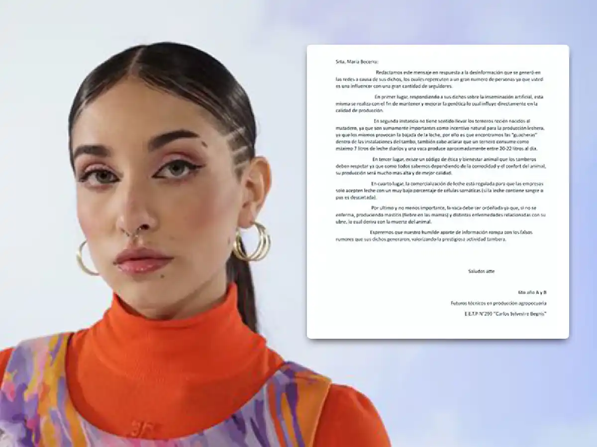 Alumnos de la escuela agrotécnica de Sa Pereira le respondieron a María Becerra