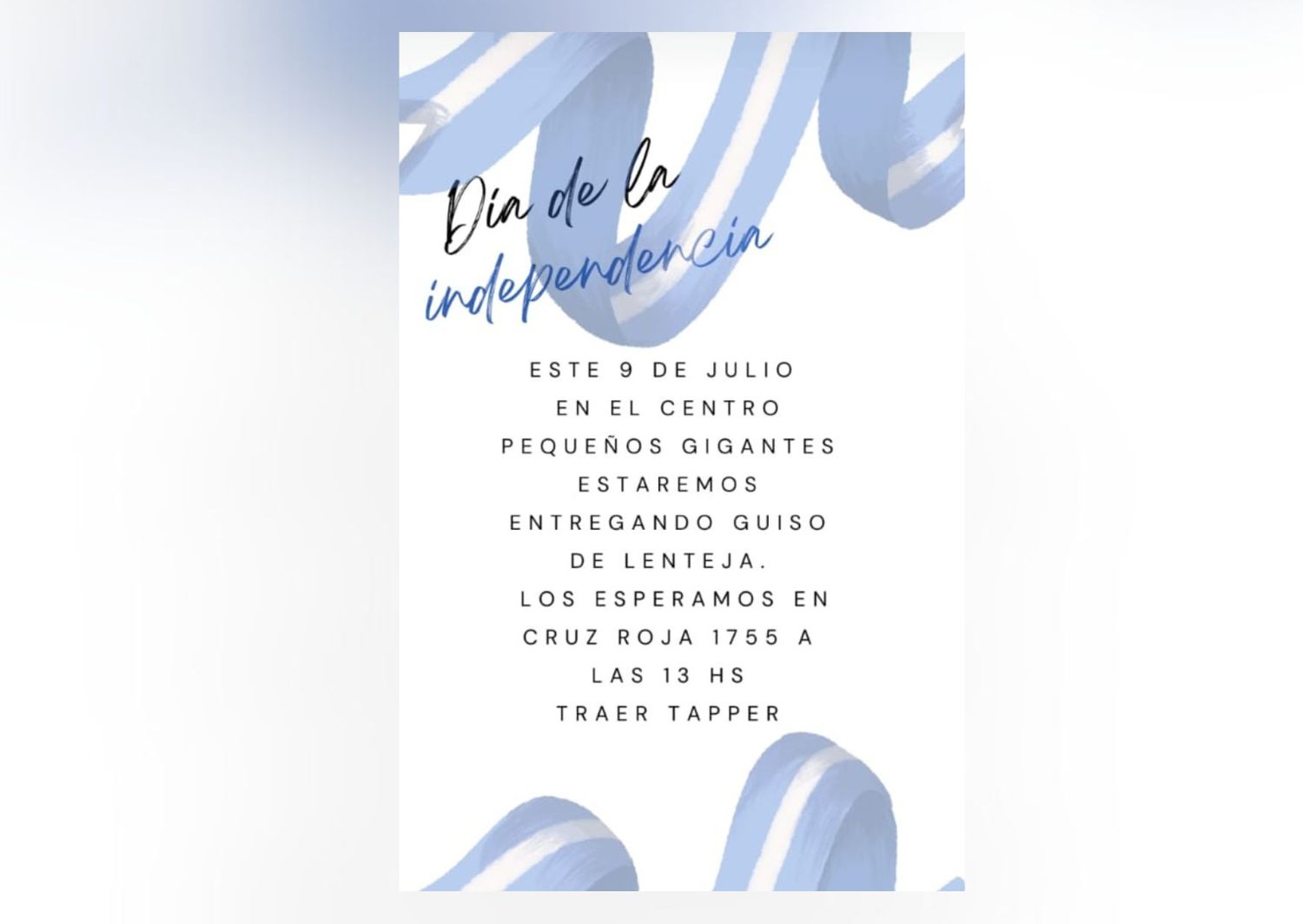 Día de la Independencia: guiso de lentejas en el comedor Pequeños Gigantes