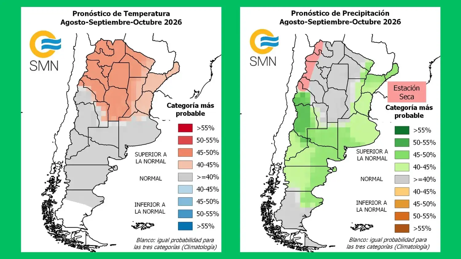 Pronóstico lluvias temperatura agosto-octubre