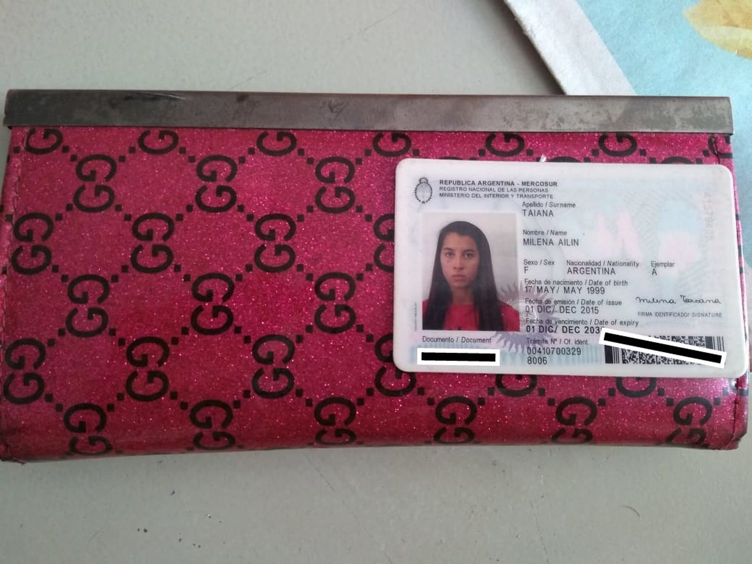Encontraron billetera con documentación de Milena