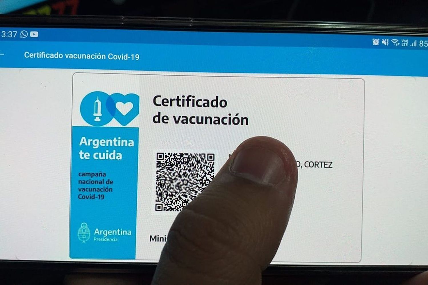 Mi Argentina: se podrá descargar el certificado digital de vacunación