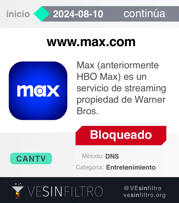 REPORTE DE LOS USUARIOS: Pinterest, HBO Max y Disney+ bloqueados en Venezuela