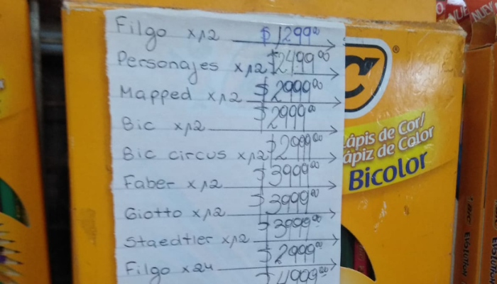 Lapices de colores, ilustrativa de precios