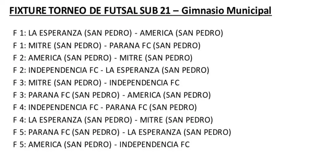 fixture futsal