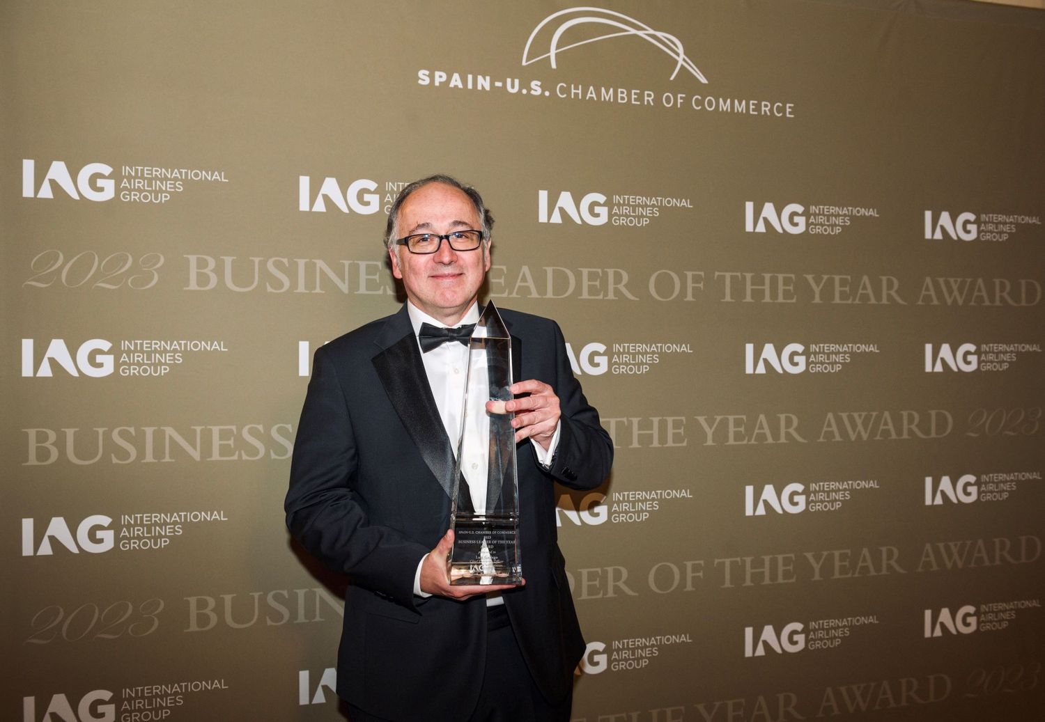 Luis Gallego, CEO de IAG, recibe en Nueva York el Premio al Líder Empresarial 2023