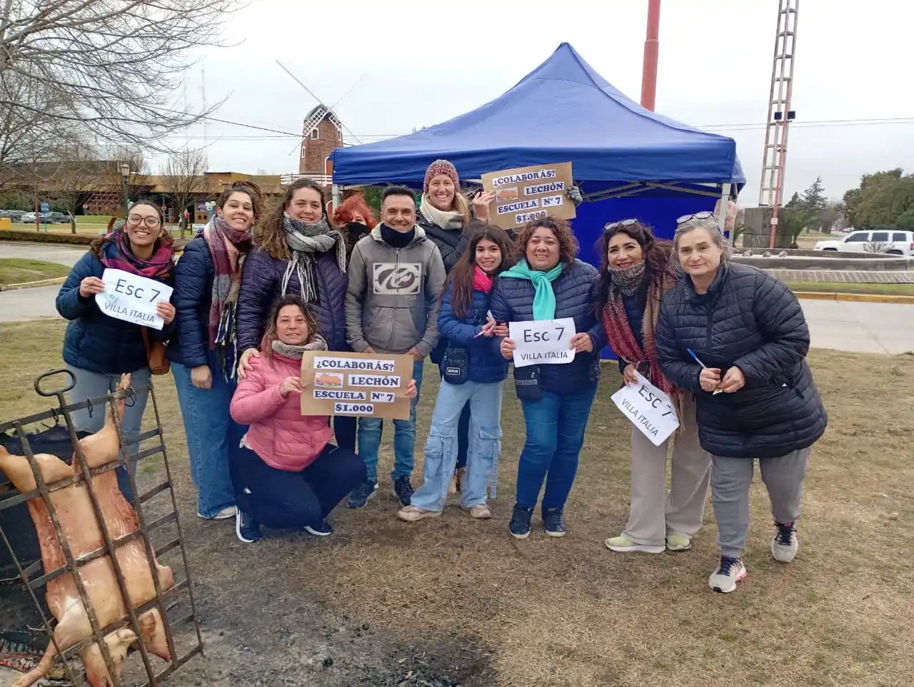 Lechón móvil a beneficio de la Escuela N°7