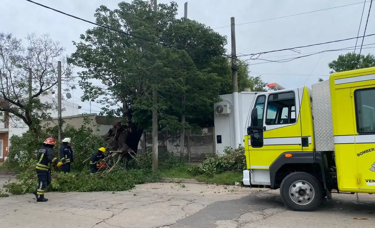 Los bomberos en plena tarea.