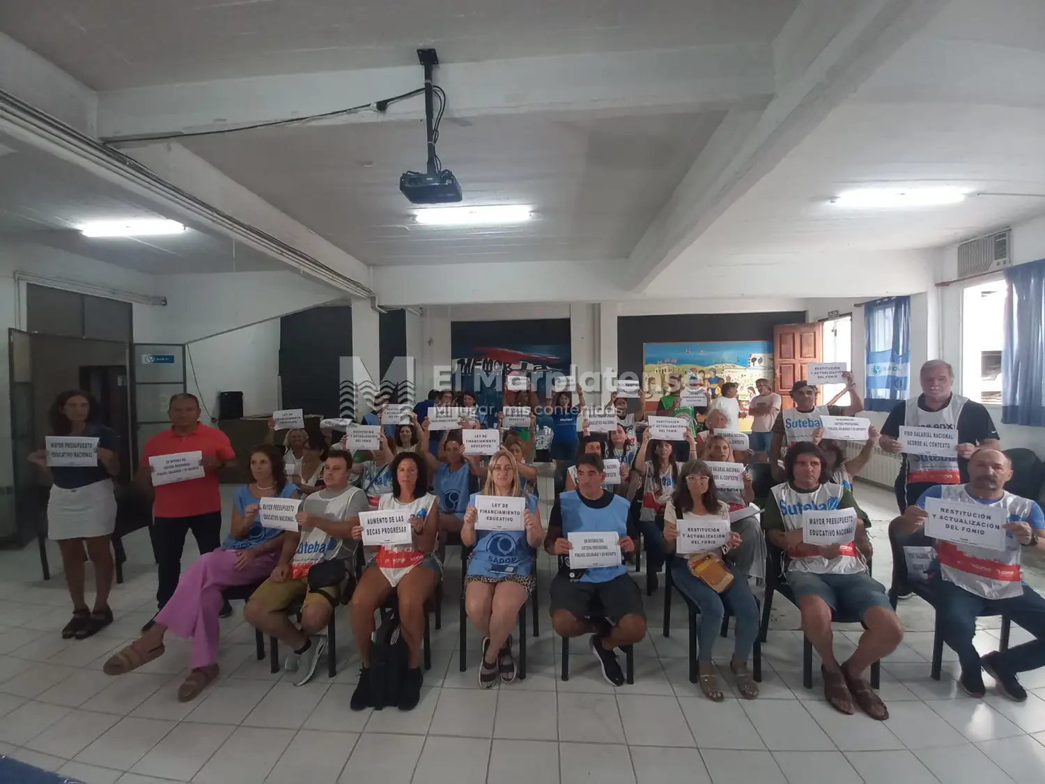 Los gremios de SUTEBA y SADOP realizaron una conferencia de prensa para exponer las necesidades del sector.