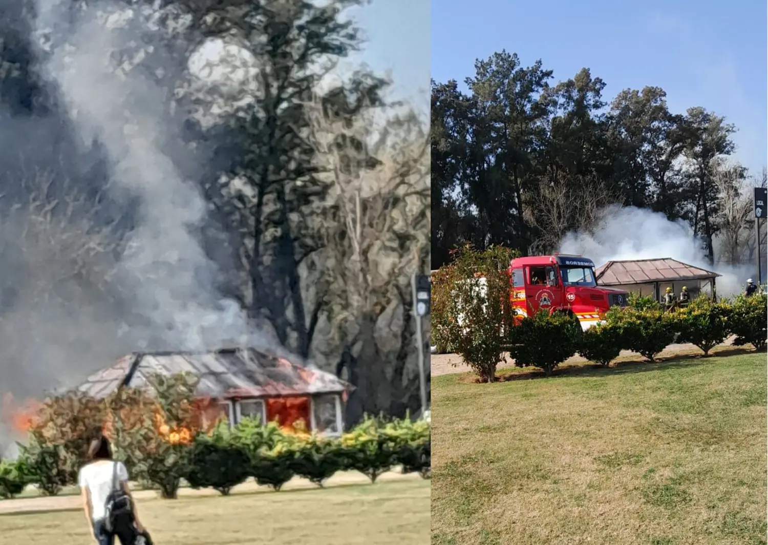 Bomberos trabajando en el lugar. Foto: La Opinión.