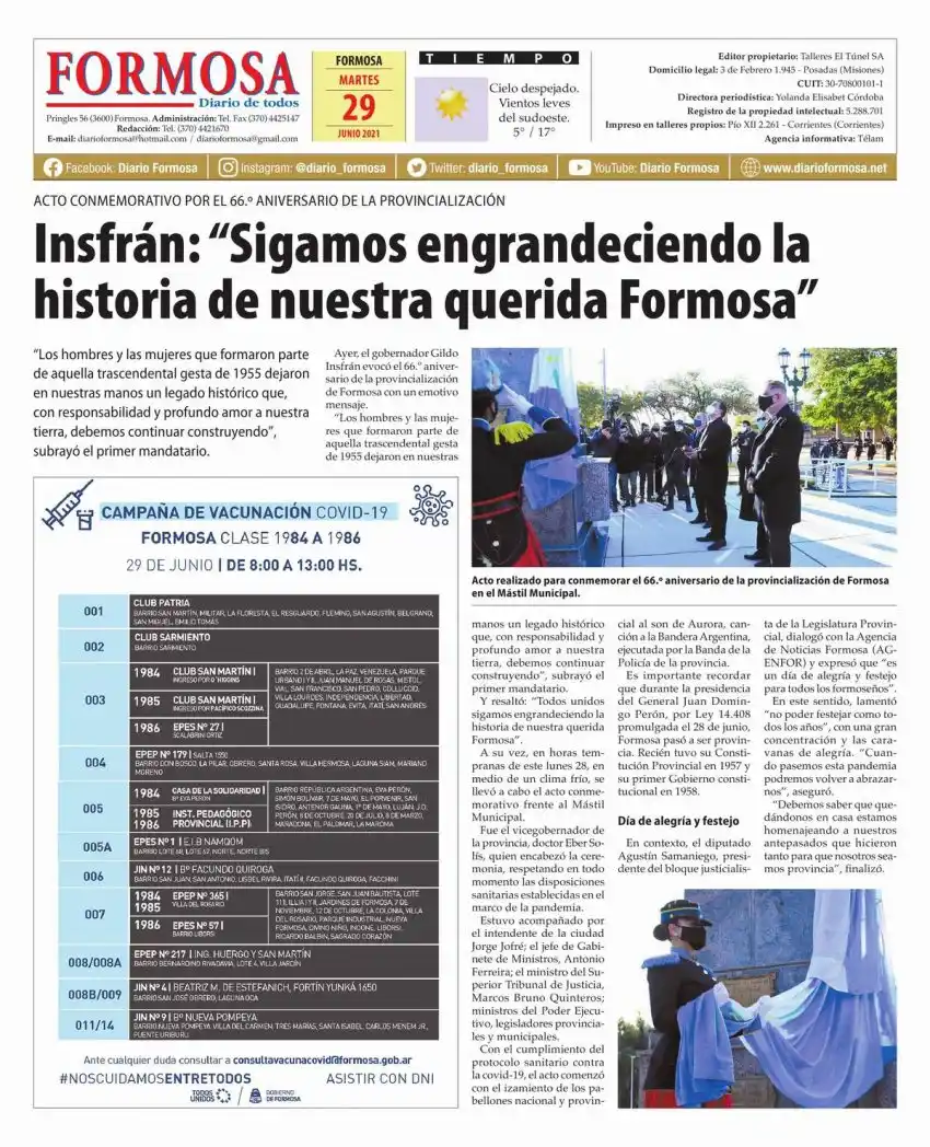 Tapa y Contratapa 29 de junio de 2021