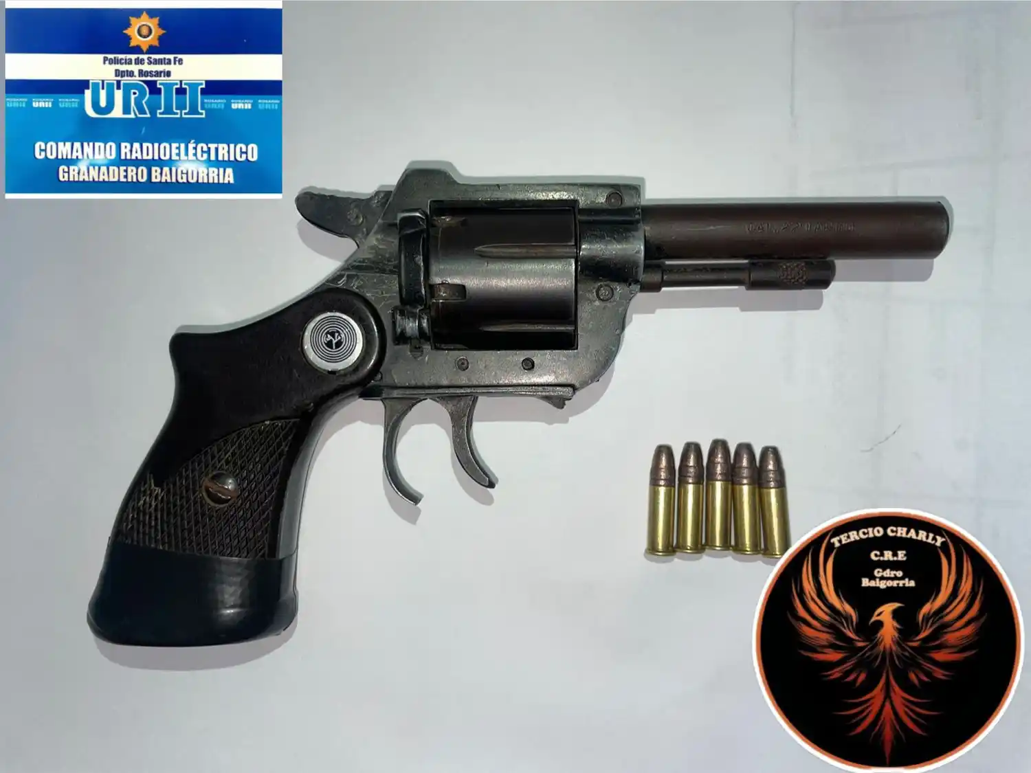 Tres detenidos con un revólver y municiones en Granadero Baigorria.