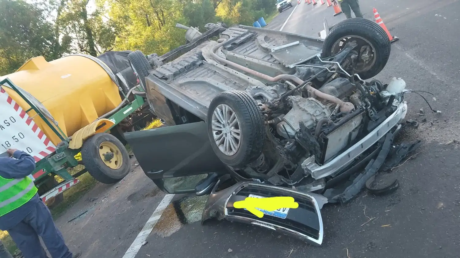 Vuelco en Ruta 12