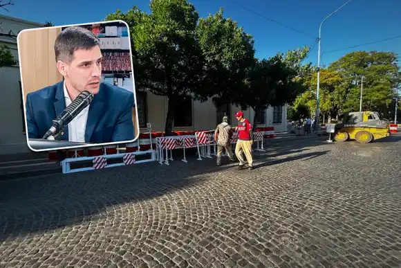 Viotti supervisó el inicio de la reparación de veredas en el centro: “Es una obra muy esperada y deseada”