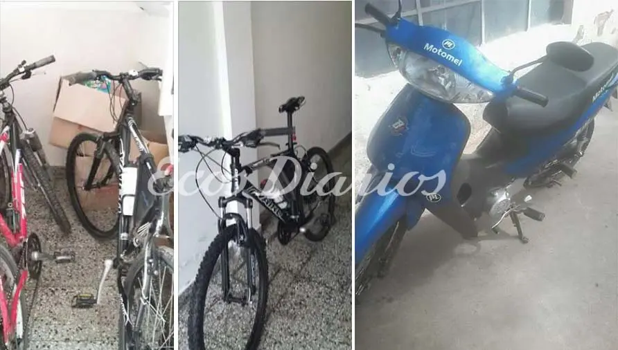 Robaron un auto, moto y bicicleta