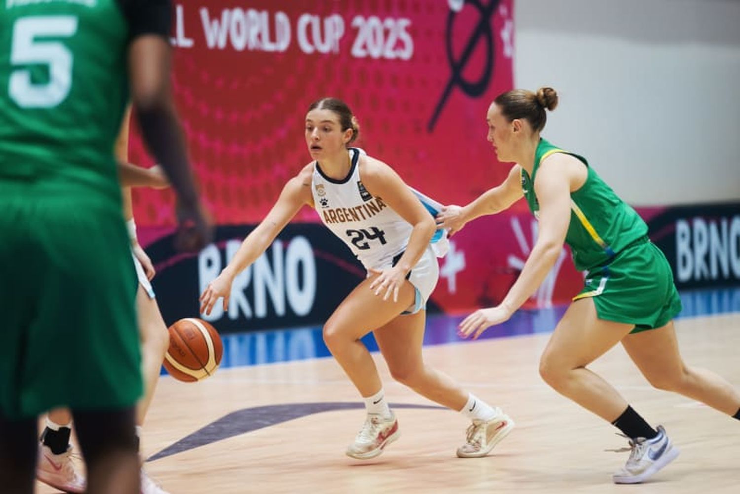 Juana Barrionuevo en el partido ante Brasil.