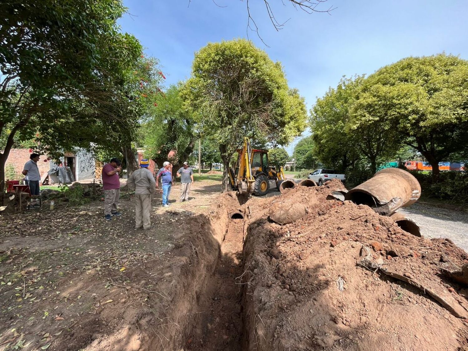 Carreras: realizan nueva obra para reforzar el sistema de desagües