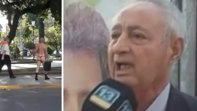 Habló el hombre que se paseó en tanga para visibilizar un reclamo
