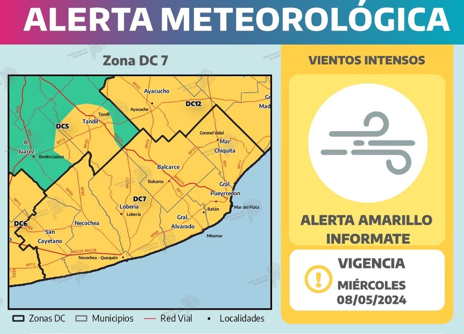 Alerta de Defensa Civil para este miércoles