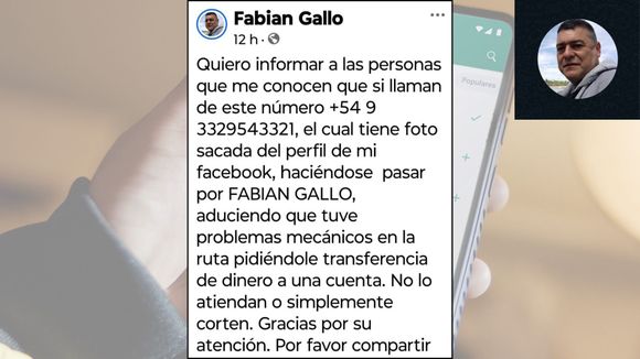 Le hackearon WhatsApp al excomisario Gallo y piden dinero