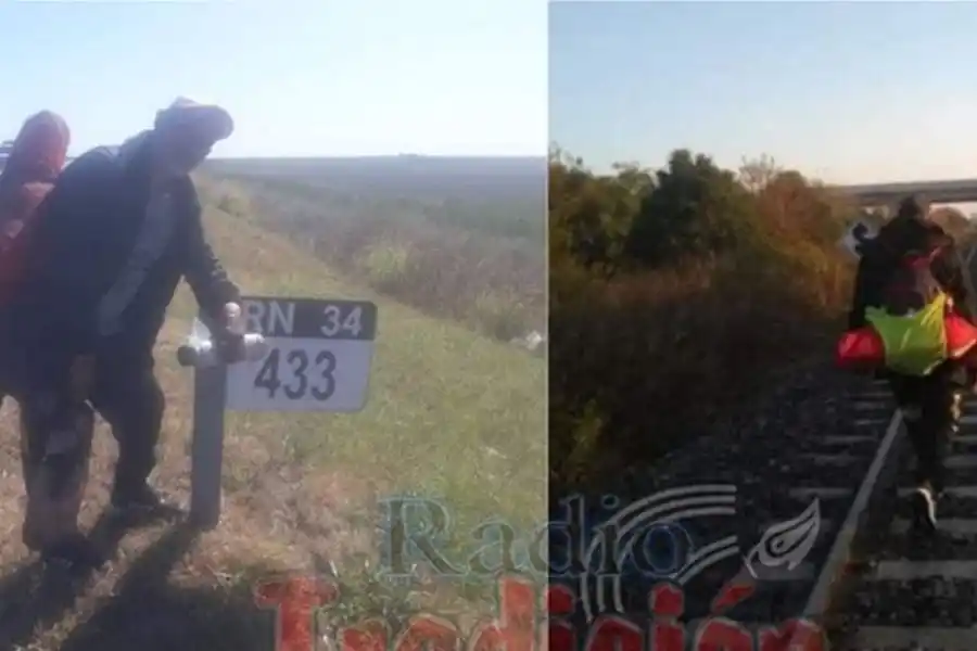 Una pareja de nuestra región camina 400 km para llegar a cumplir una promesa en Mailín