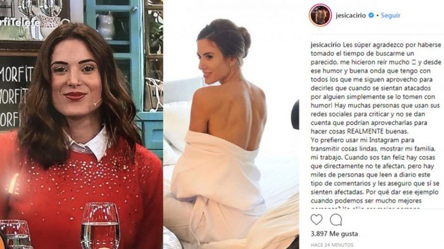 Jésica Cirio respondió a los memes por su rostro