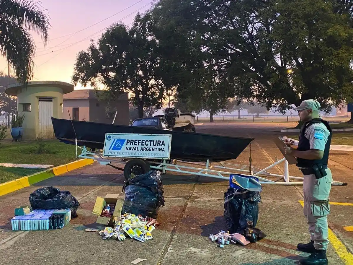 Prefectura frustró contrabando de productos en el río Uruguay