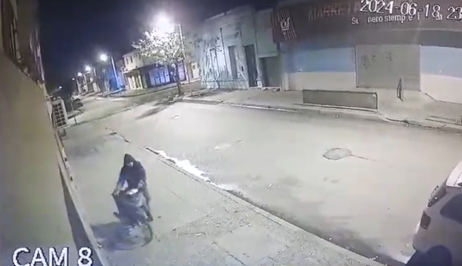 [VIDEO] Llegó de cursar, dejó la moto en la vereda y se la robaron