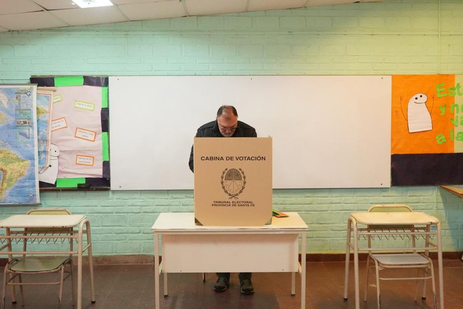 Así votaba Oscar Martínez en la Escuela 1199.