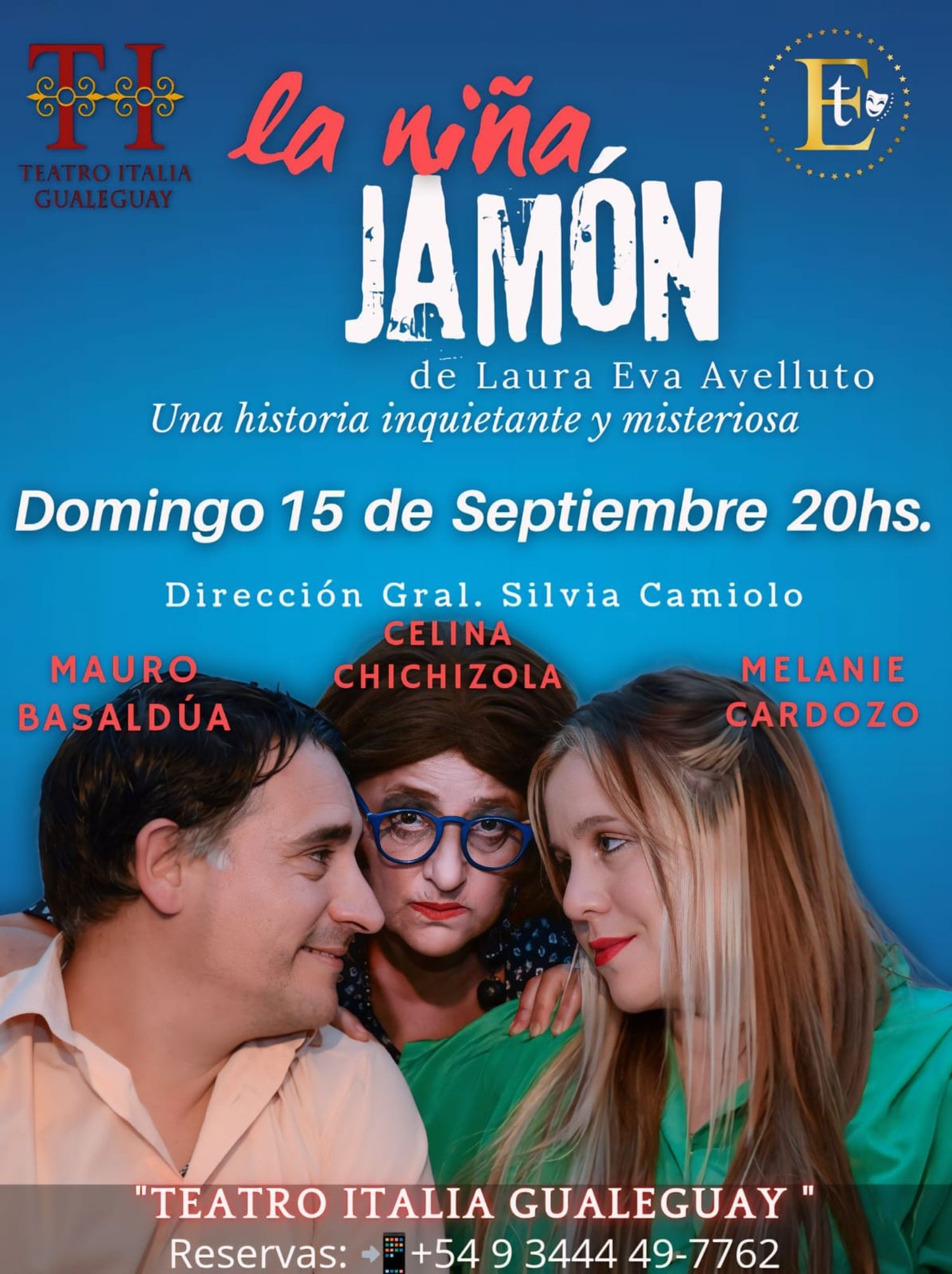 Esta noche, a las 20 hs. 
“La Niña Jamón”, de Laura E. Avelluto