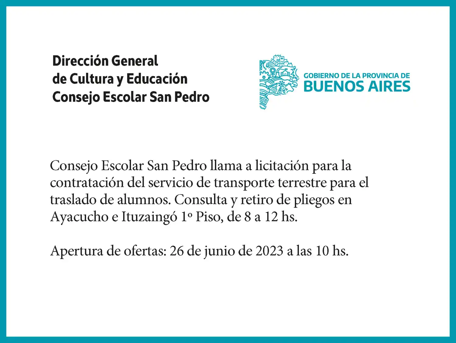 [Publicación Oficial] Consejo Escolar San Pedro: