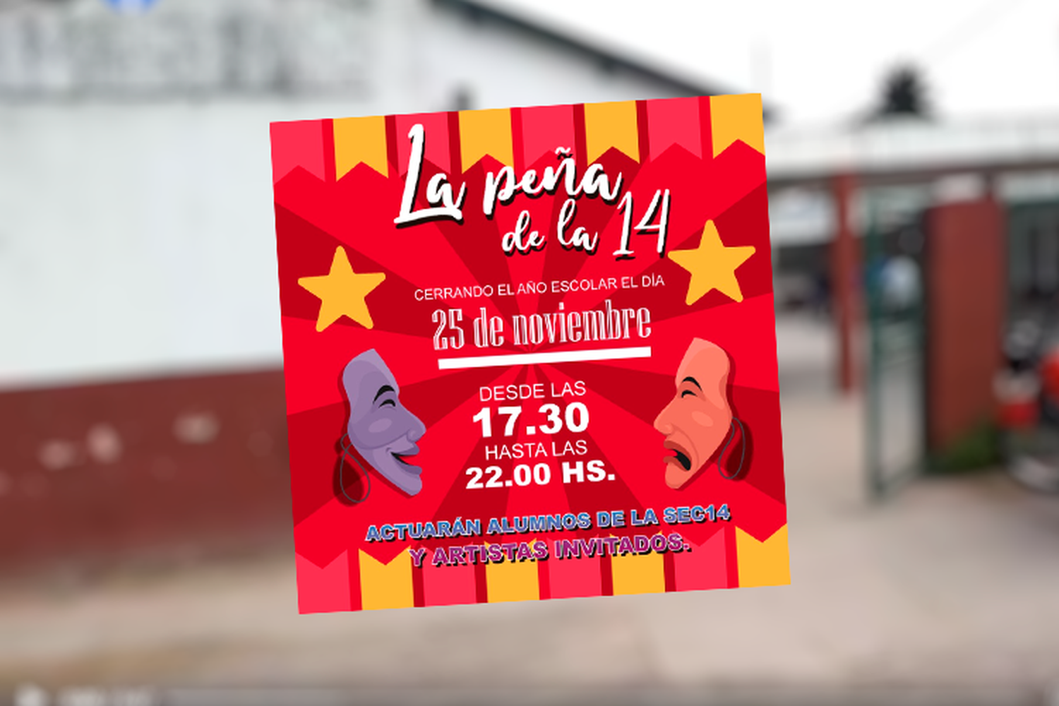 “La peña de la 14”: teatro, música y arte este viernes en la Secundaria 14