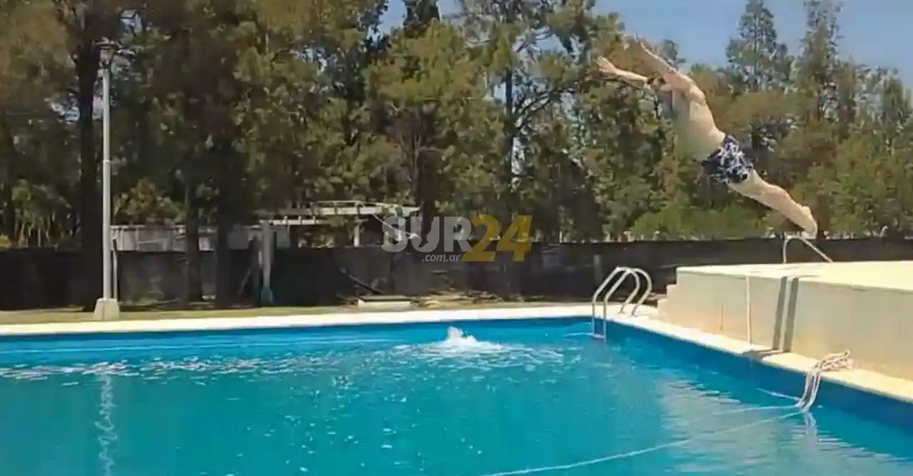 Zambullida inaugural de Lattanzi en el Parque “Ángel Bulgheroni”