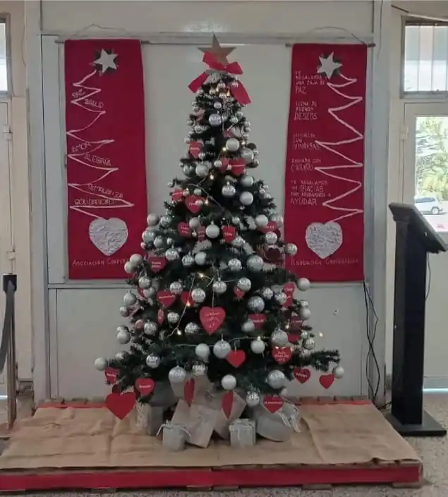 Hospital: arbolito de Navidad de la cooperadora