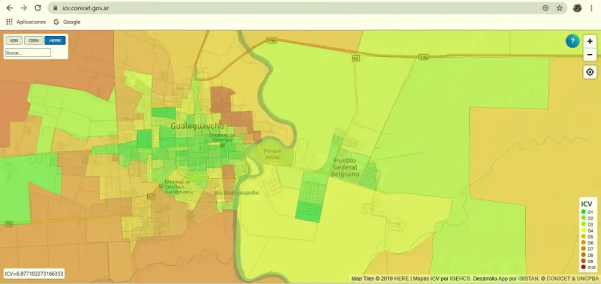 Mapa interactivo para medir el Indice de Calidad de Vida: fíjate cómo se ubica la zona de tu casa